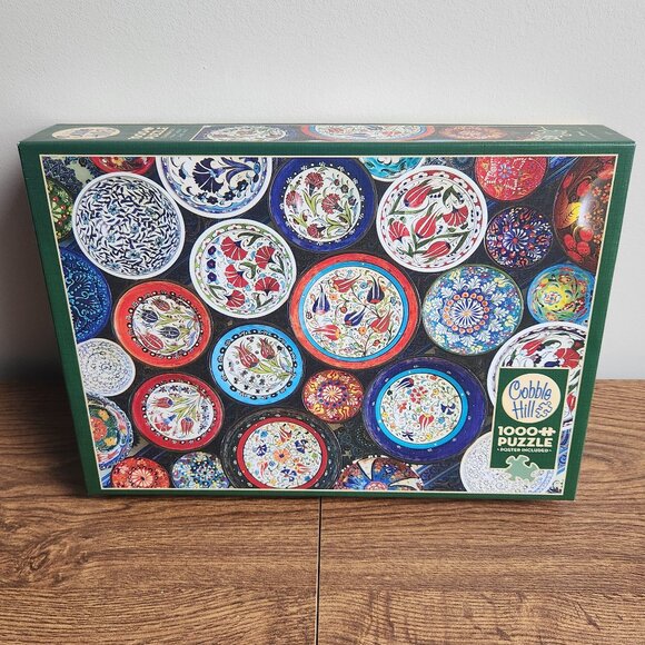 Cobble Hill Decorative Plates 1000 Piece Puzzle - Picture 1 of 3